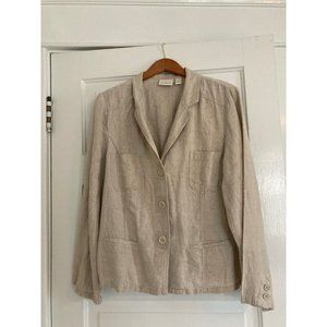 CHICOS linen light weight button jacket